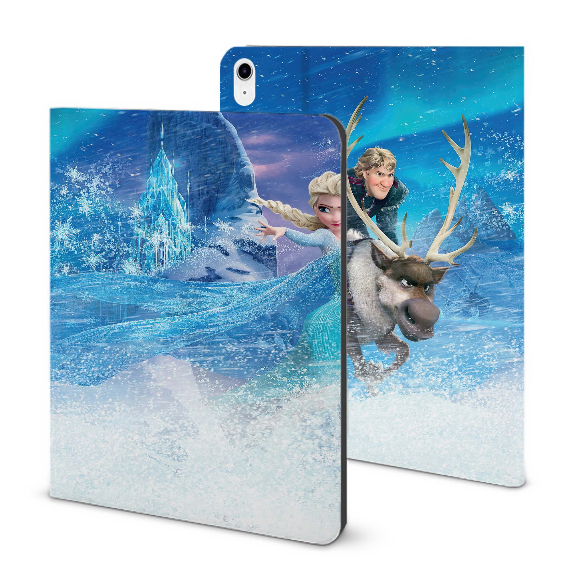（画像用） アナと雪の女王 アンナ エルサ Frozen Anna Elsa IPad ケース ブック型 PUレザー TPU 耐衝撃 軽量 薄型 ペン収納なし 全面保護 IPad 各モデル対応